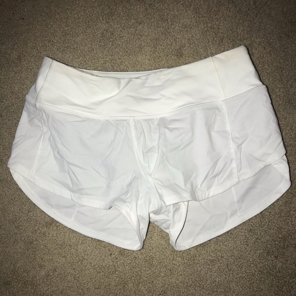 White Lululemon Speed Up Short 2.5
